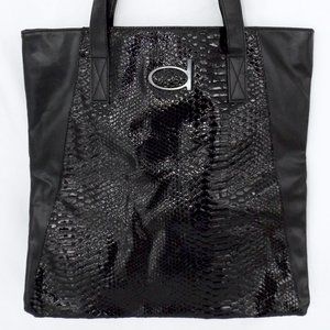 Large, Double Handled Black Tote by Dynamite California Excellent Condition!